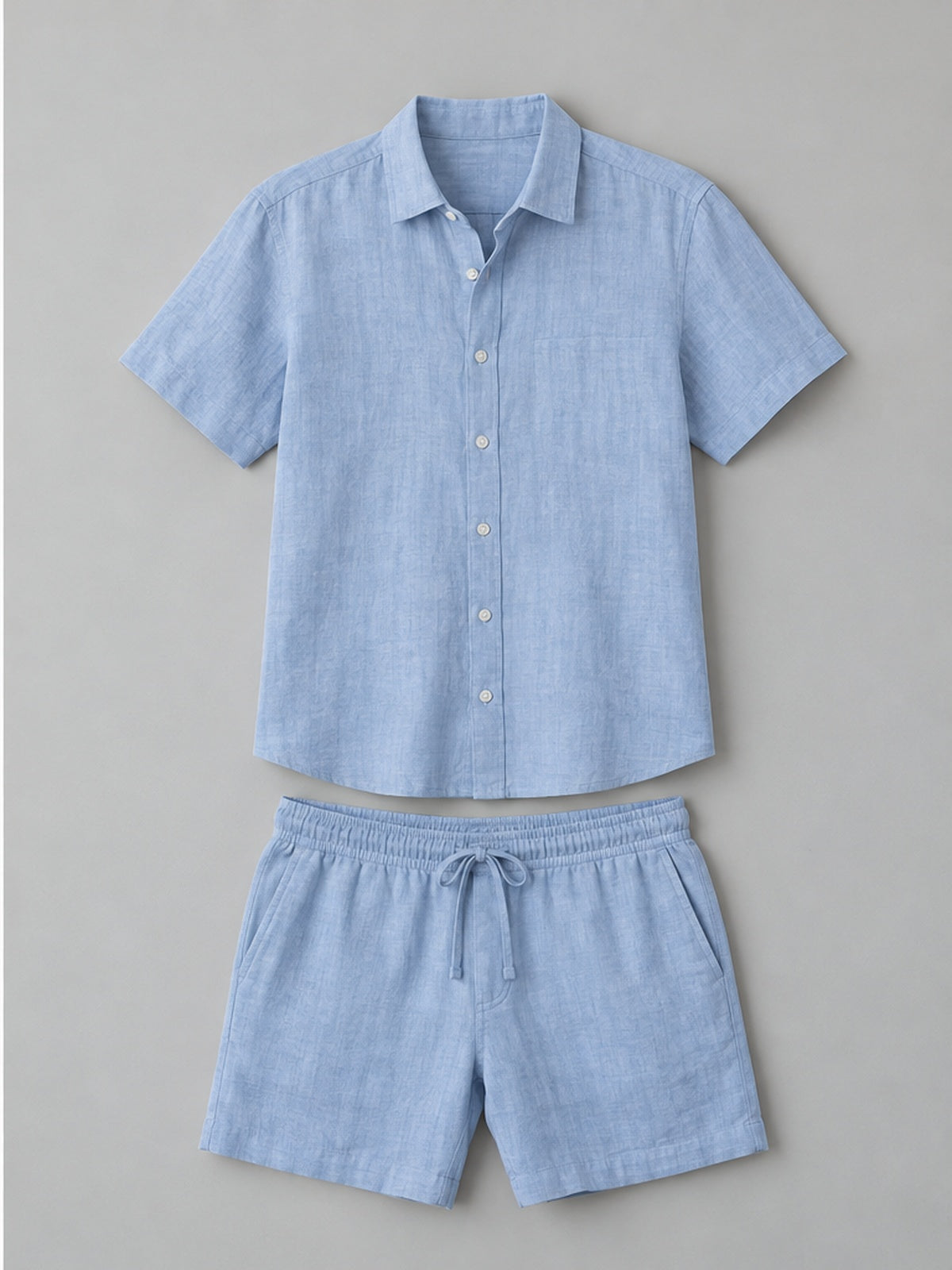 Conjunto Camisa y Bermuda Versátil - Azul Cielo