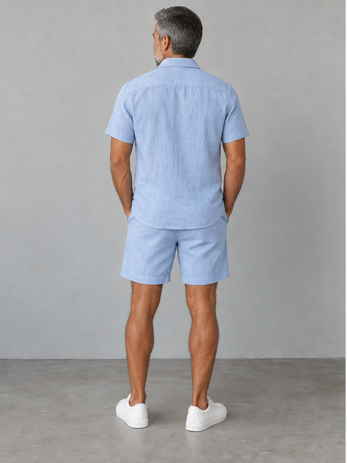 Conjunto Camisa y Bermuda Versátil - Azul Cielo