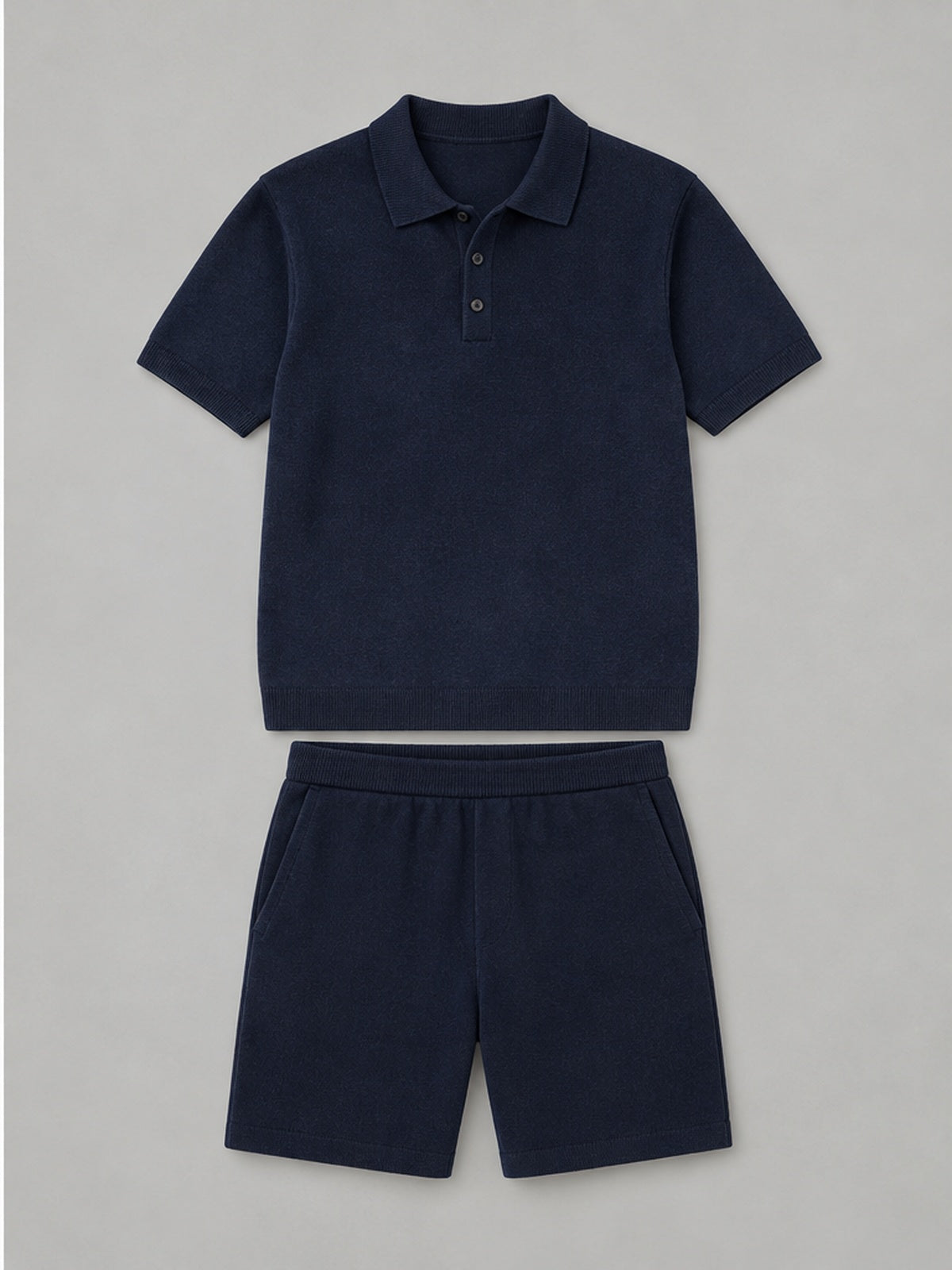 Conjunto Polo y Bermuda de Punto - Azul Marino