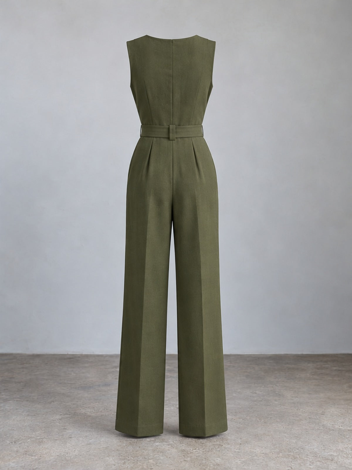 Mono Sin Mangas Botones - Verde Oliva