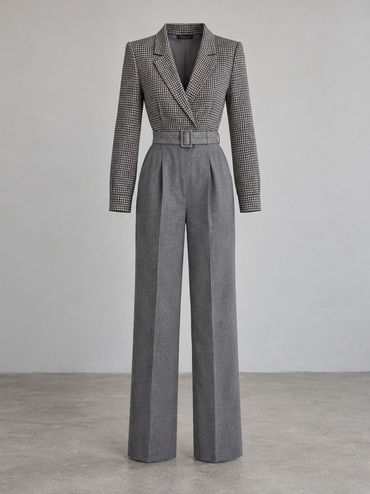 Mono Combinado Cuadros - Gris