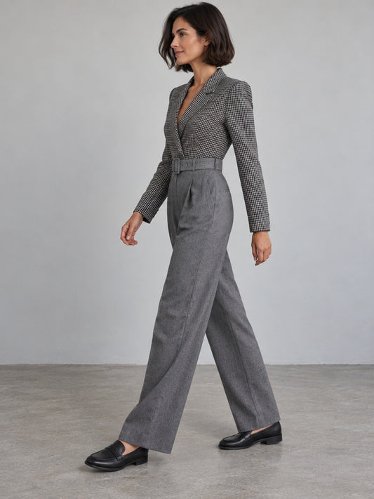 Mono Combinado Cuadros - Gris