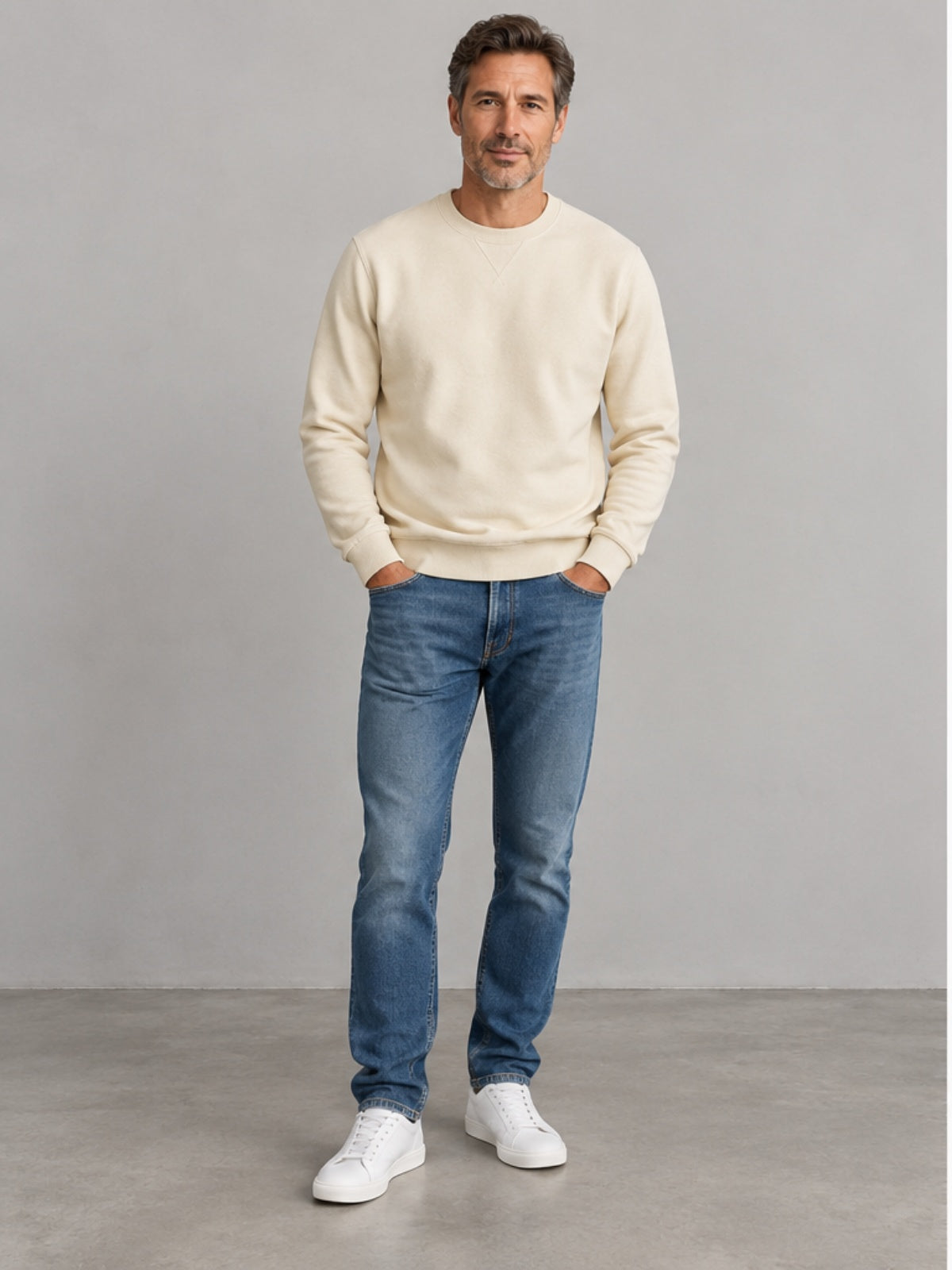 Sudadera Cuello Redondo - Crudo