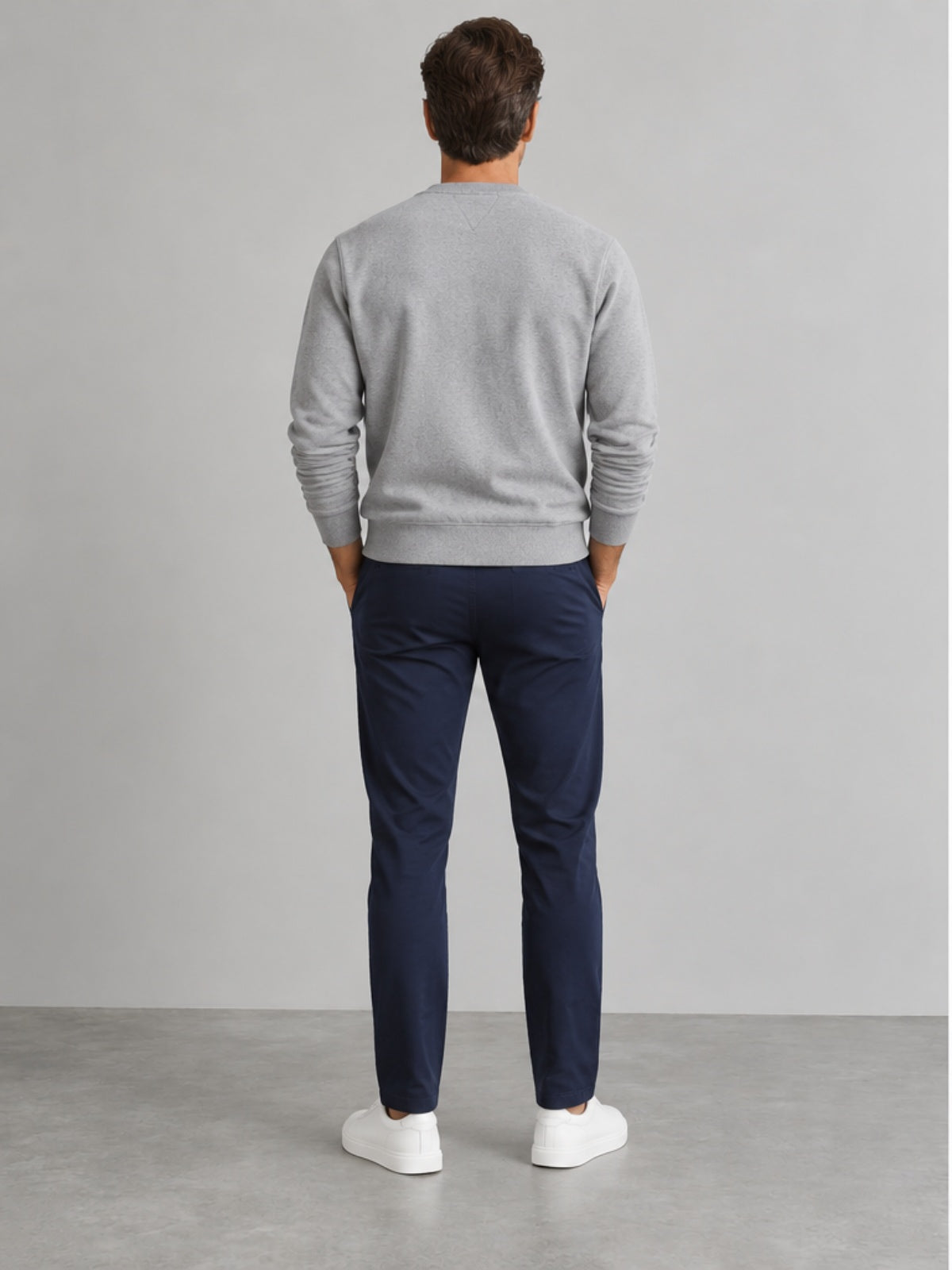 Sudadera Cuello Redondo - Gris Jaspeado