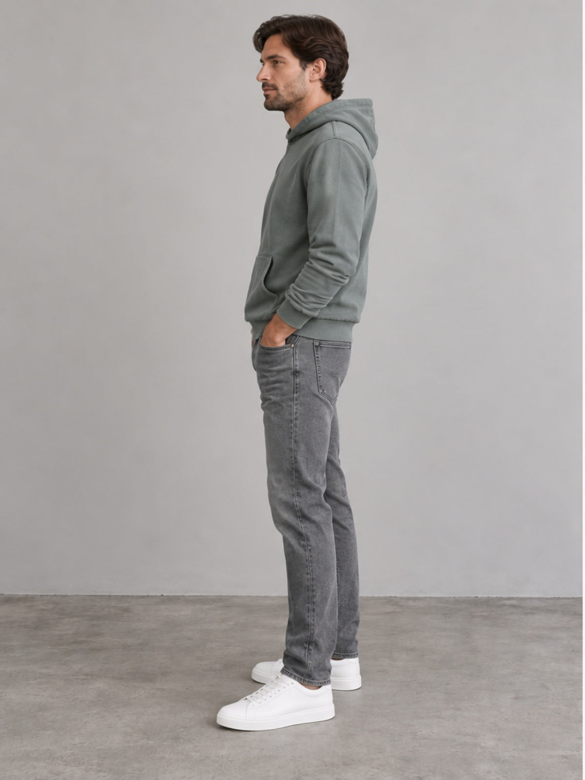 Sudadera con Capucha - Verde Grisáceo