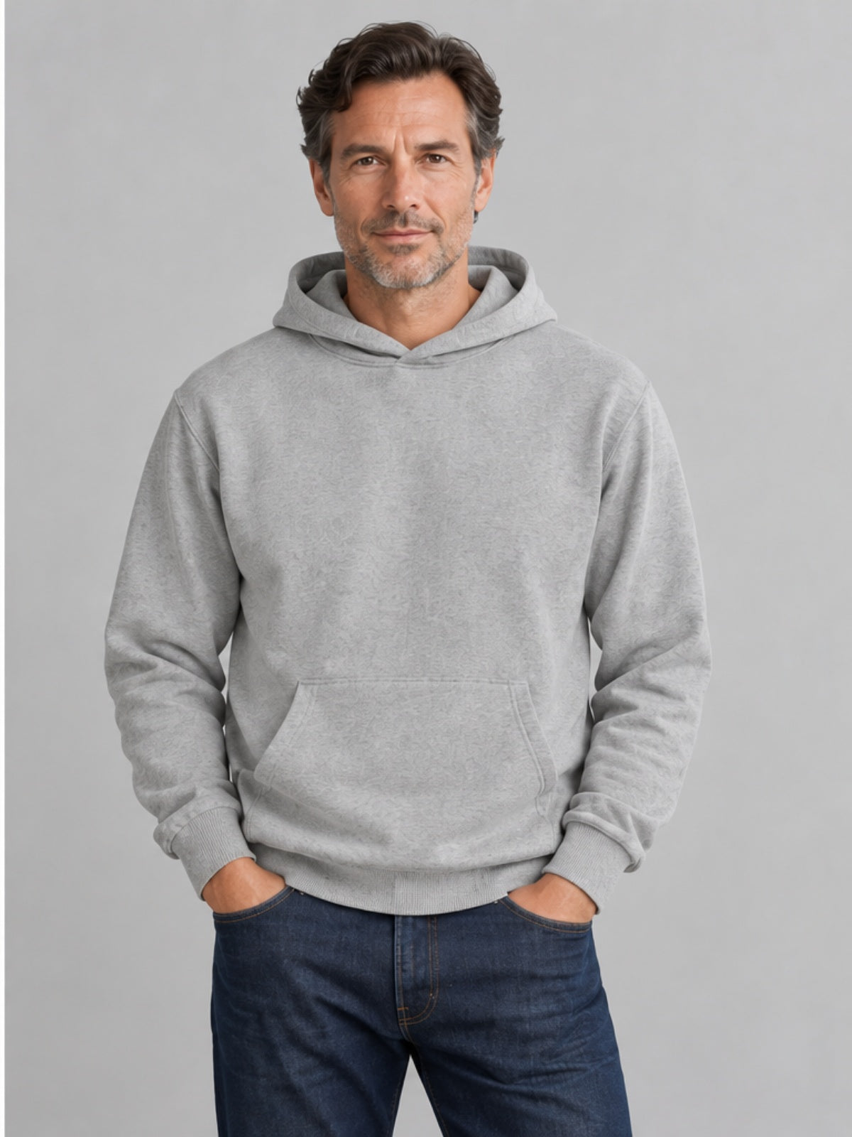 Sudadera con Capucha - Gris Jaspeado