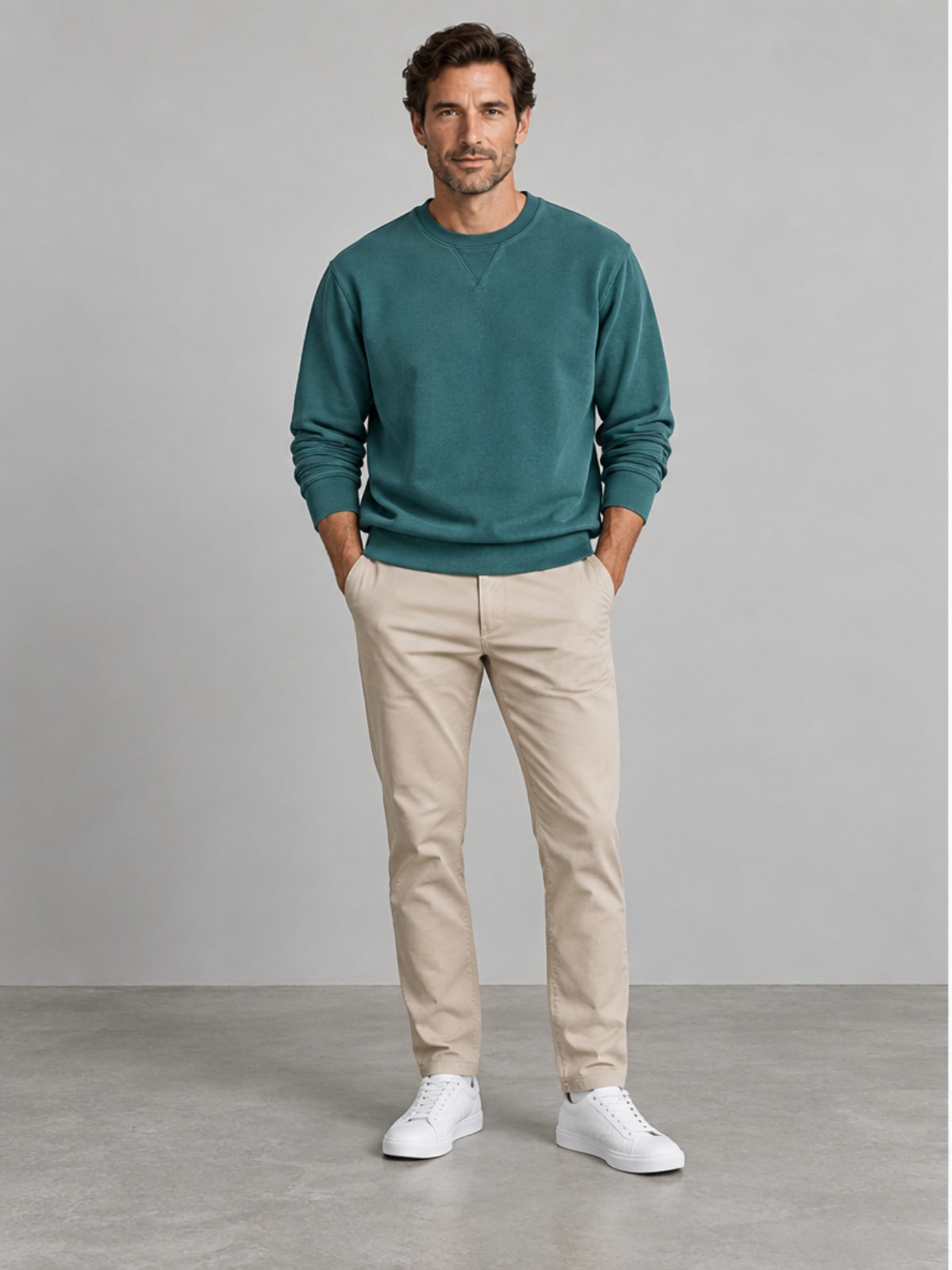 Sudadera Cuello Redondo - Verde Petróleo
