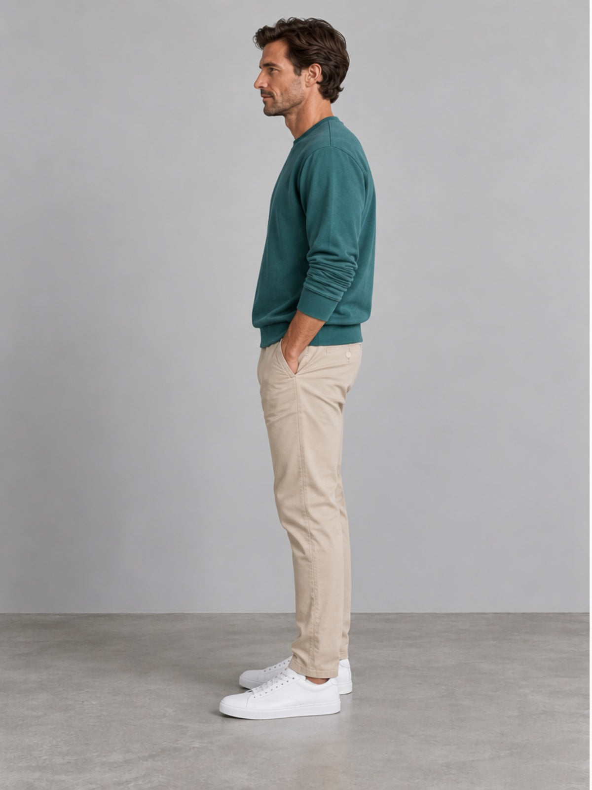 Sudadera Cuello Redondo - Verde Petróleo