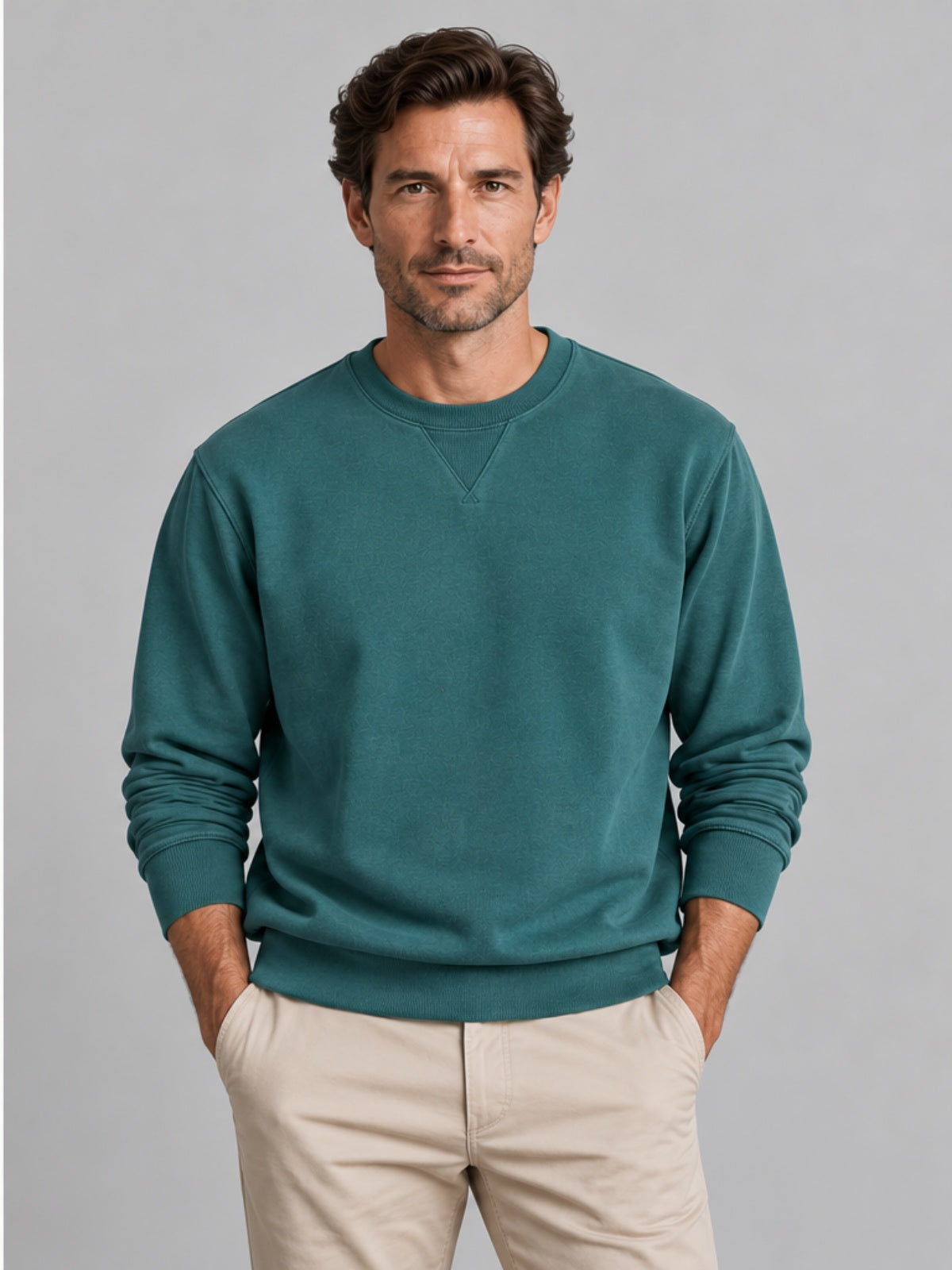 Sudadera Cuello Redondo - Verde Petróleo