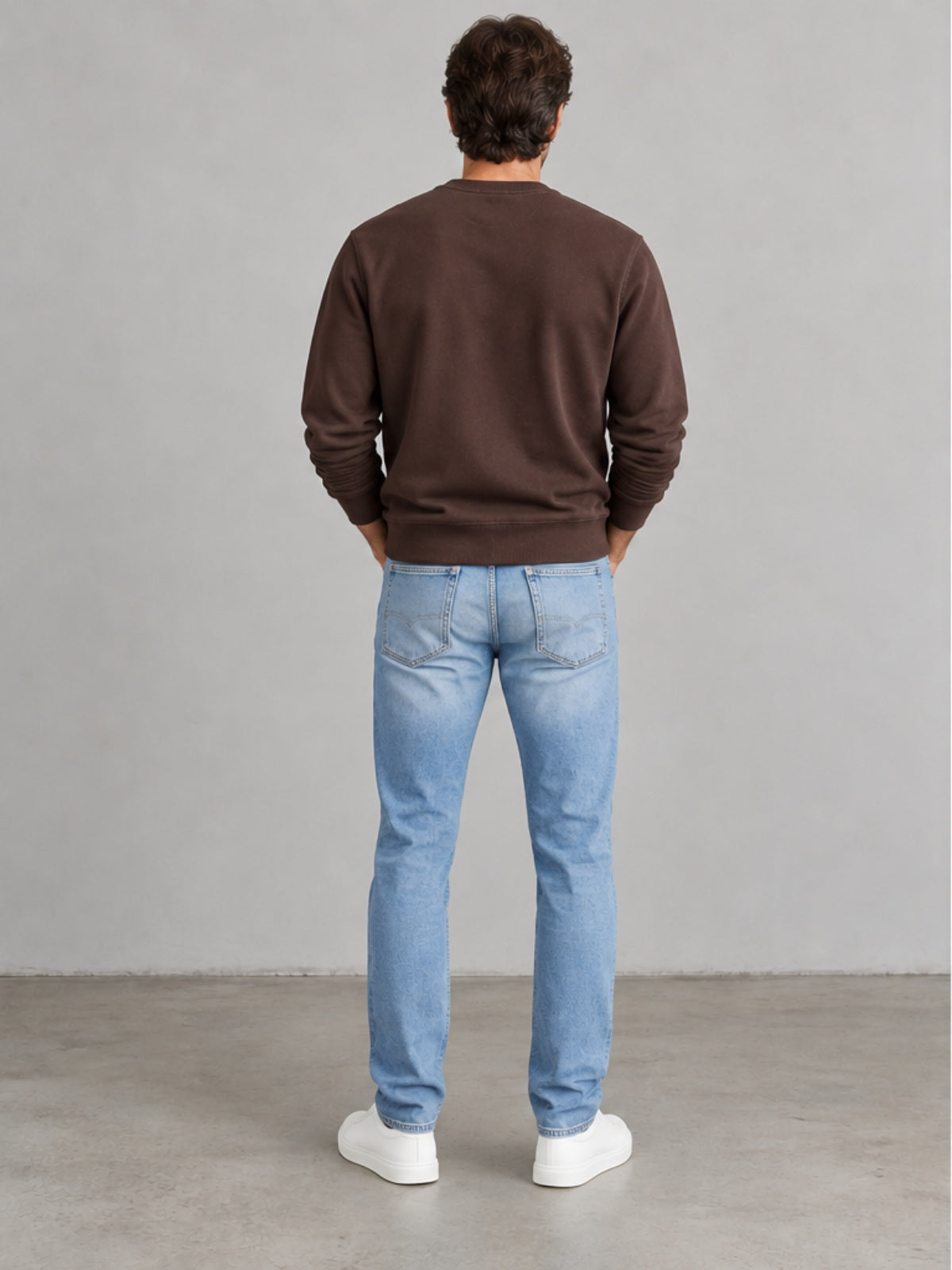 Sudadera Cuello Redondo - Marrón Café