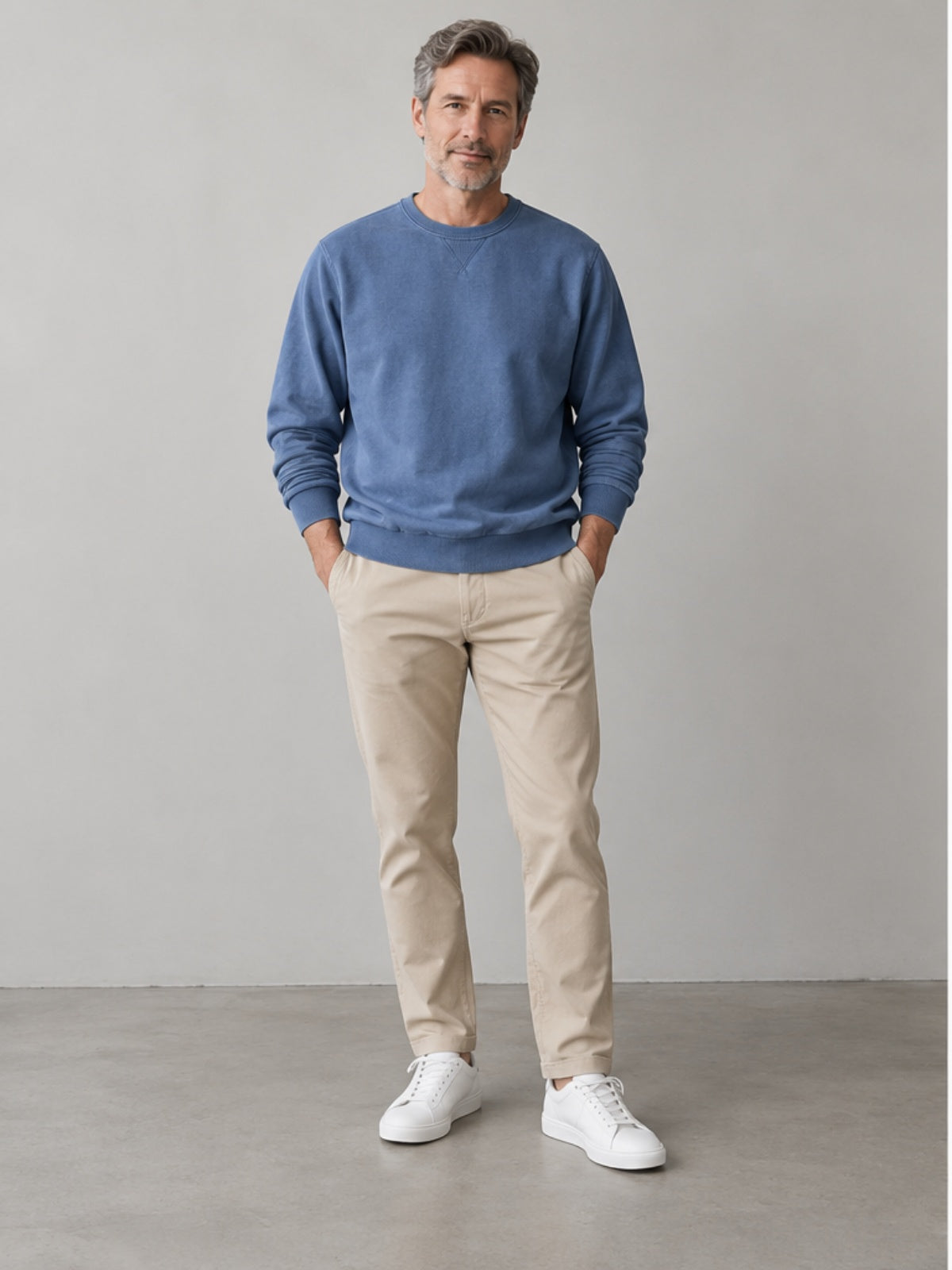 Sudadera Cuello Redondo - Azul Vaquero