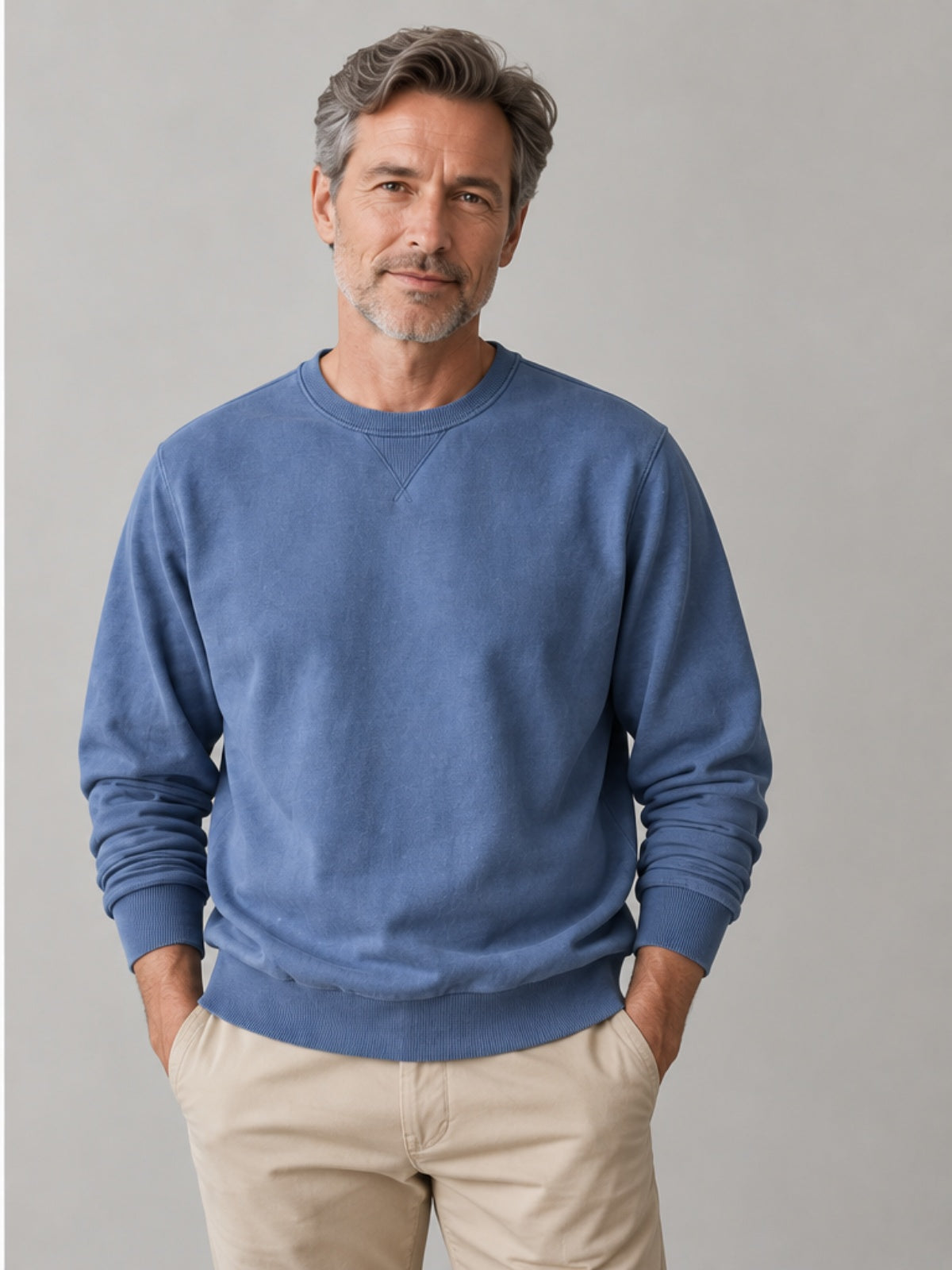 Sudadera Cuello Redondo - Azul Vaquero