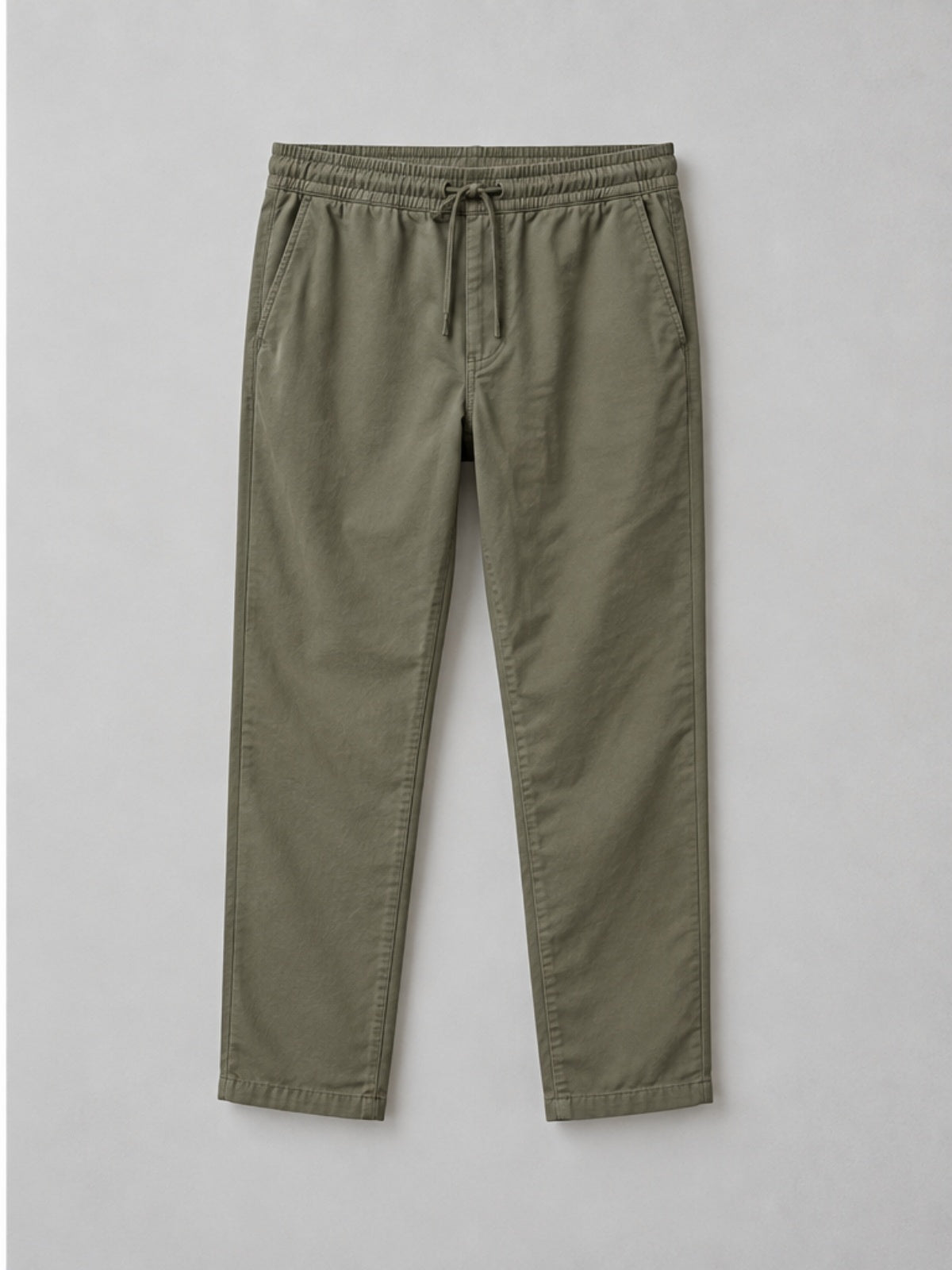Pantalón Chino con Cintura Elástica - Verde Oliva
