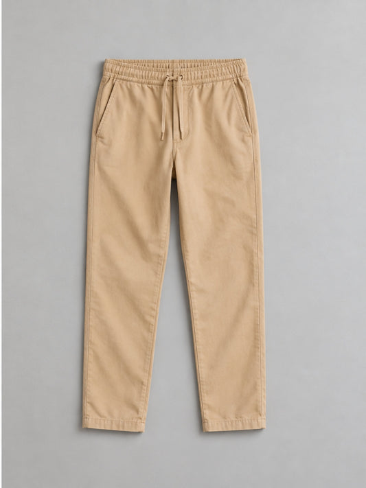Pantalón Chino con Cintura Elástica - Beige Arena