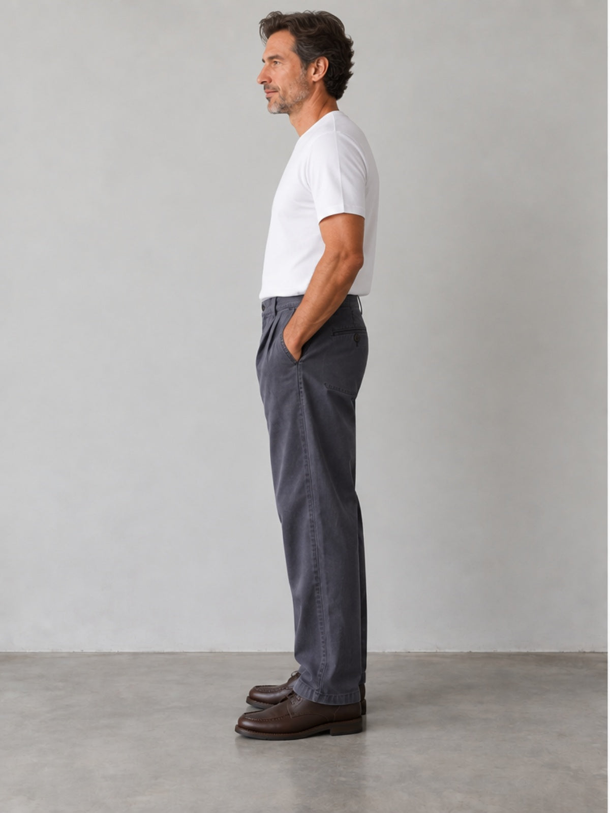 Pantalón de Pinzas - Azul Grisáceo