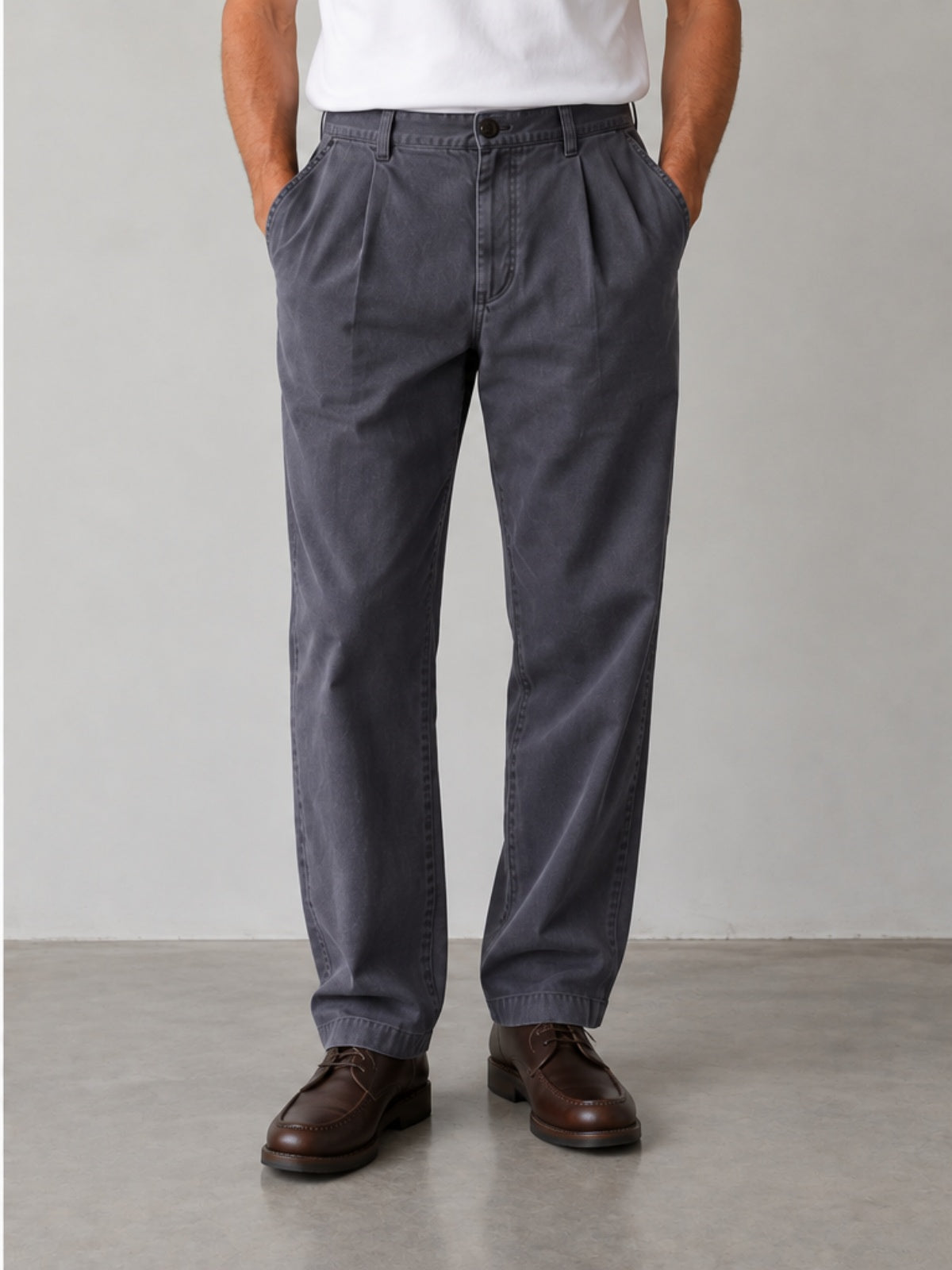Pantalón de Pinzas - Azul Grisáceo