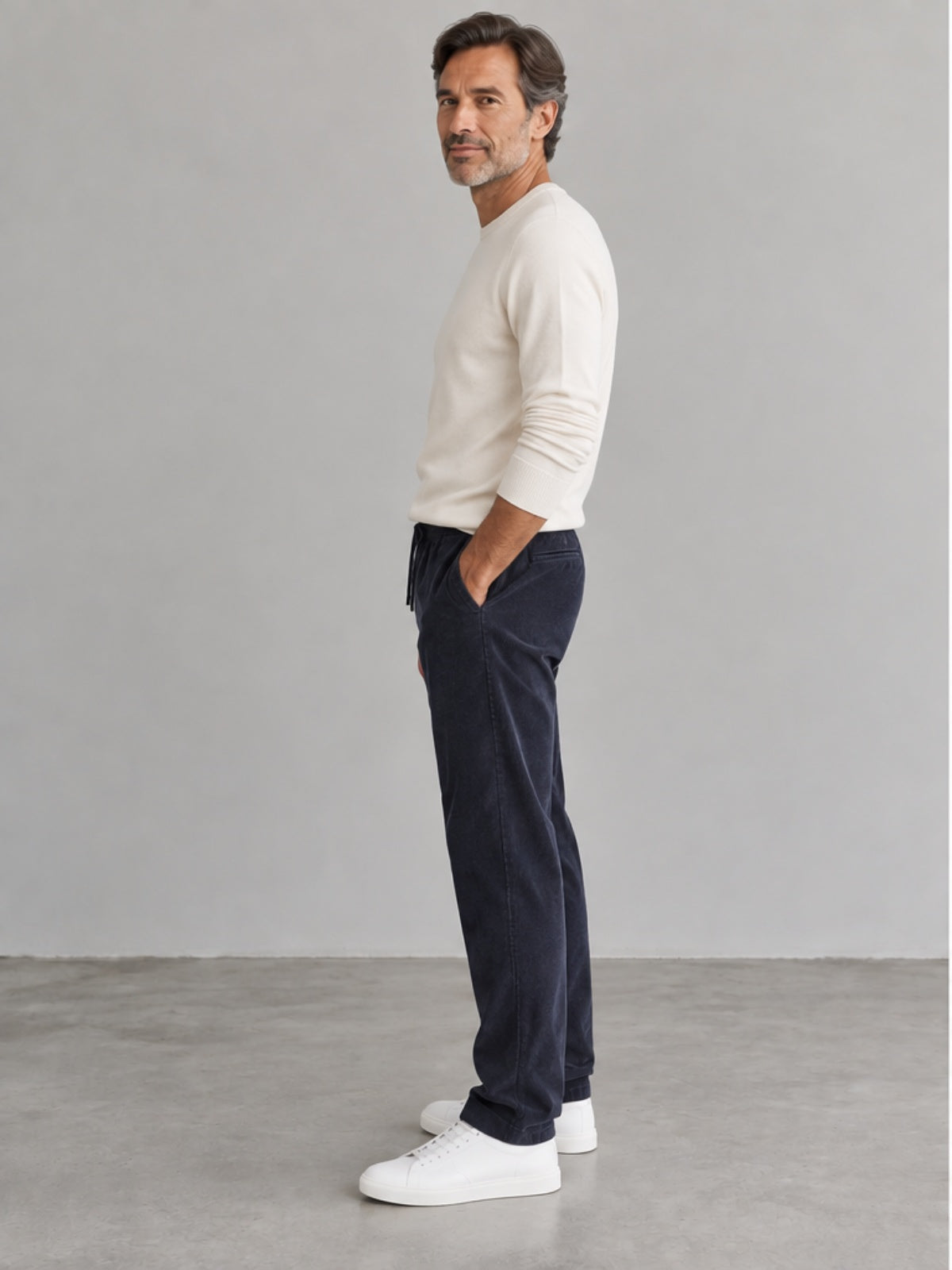 Pantalón Esencial con Cordón - Azul Noche