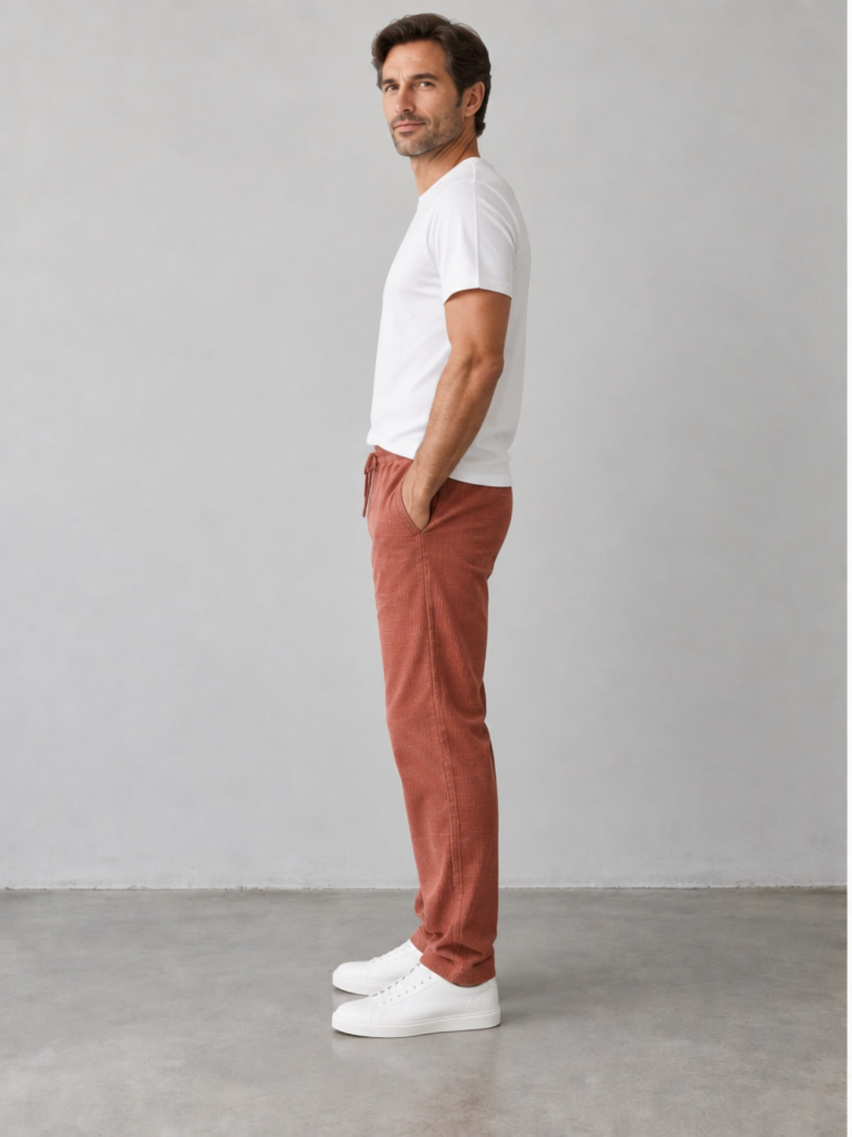 Pantalón Elegante con Cordón - Terracota