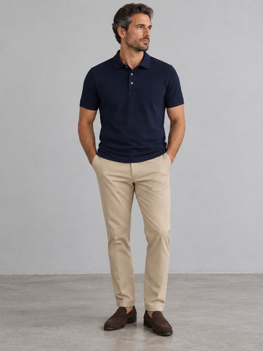 Polo Slim Fit Elegante - Azul Marino