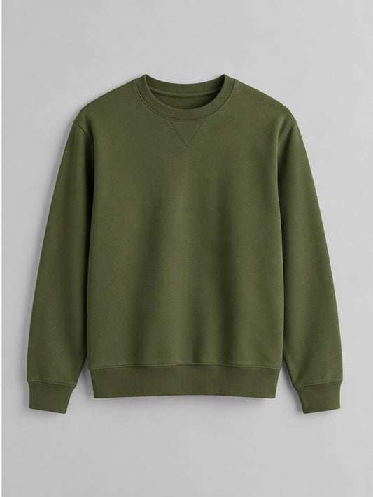 Sudadera Cuello Redondo - Verde Militar