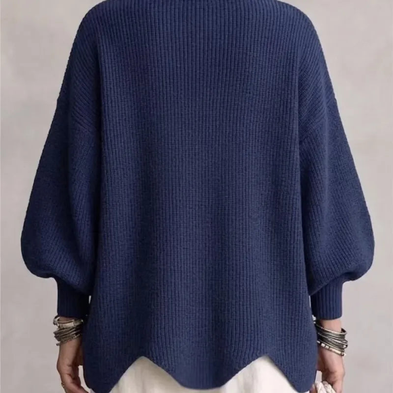 Cárdigan Oversize con Botones Dorados - Azul Marino