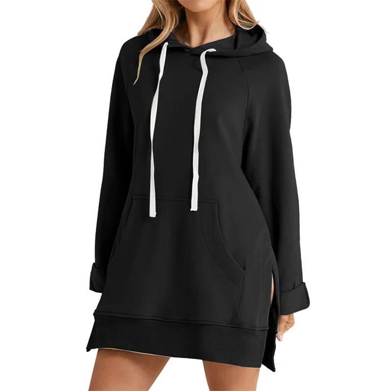 Vestido Sudadera con Capucha - Negro