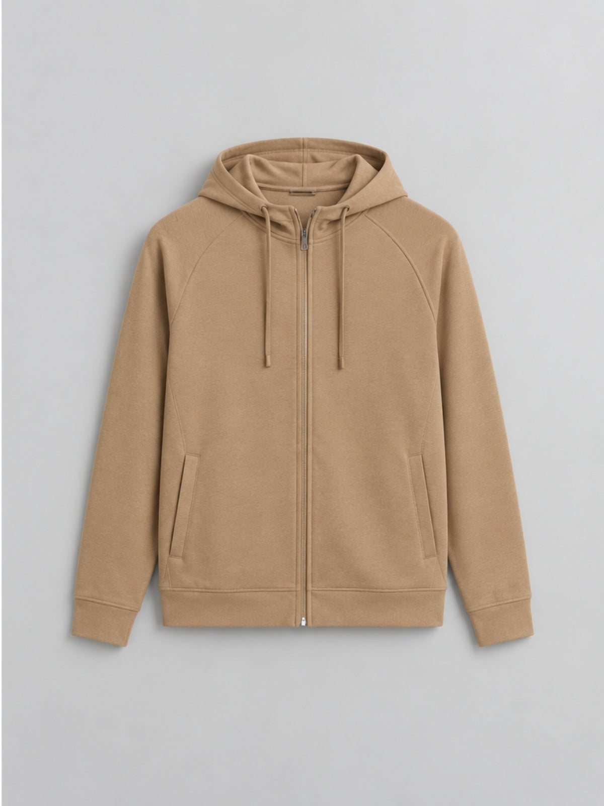 Sudadera con Capucha y Cremallera Completa - Caqui