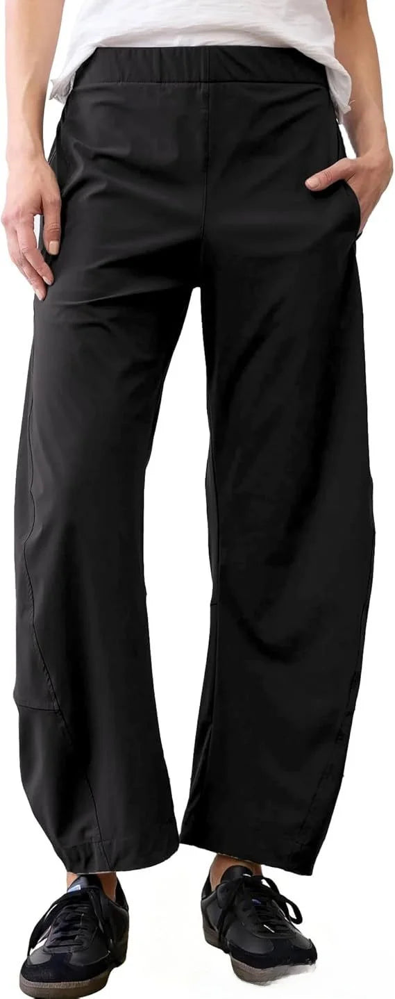Pantalón Barrel de Tiro Medio - Negro