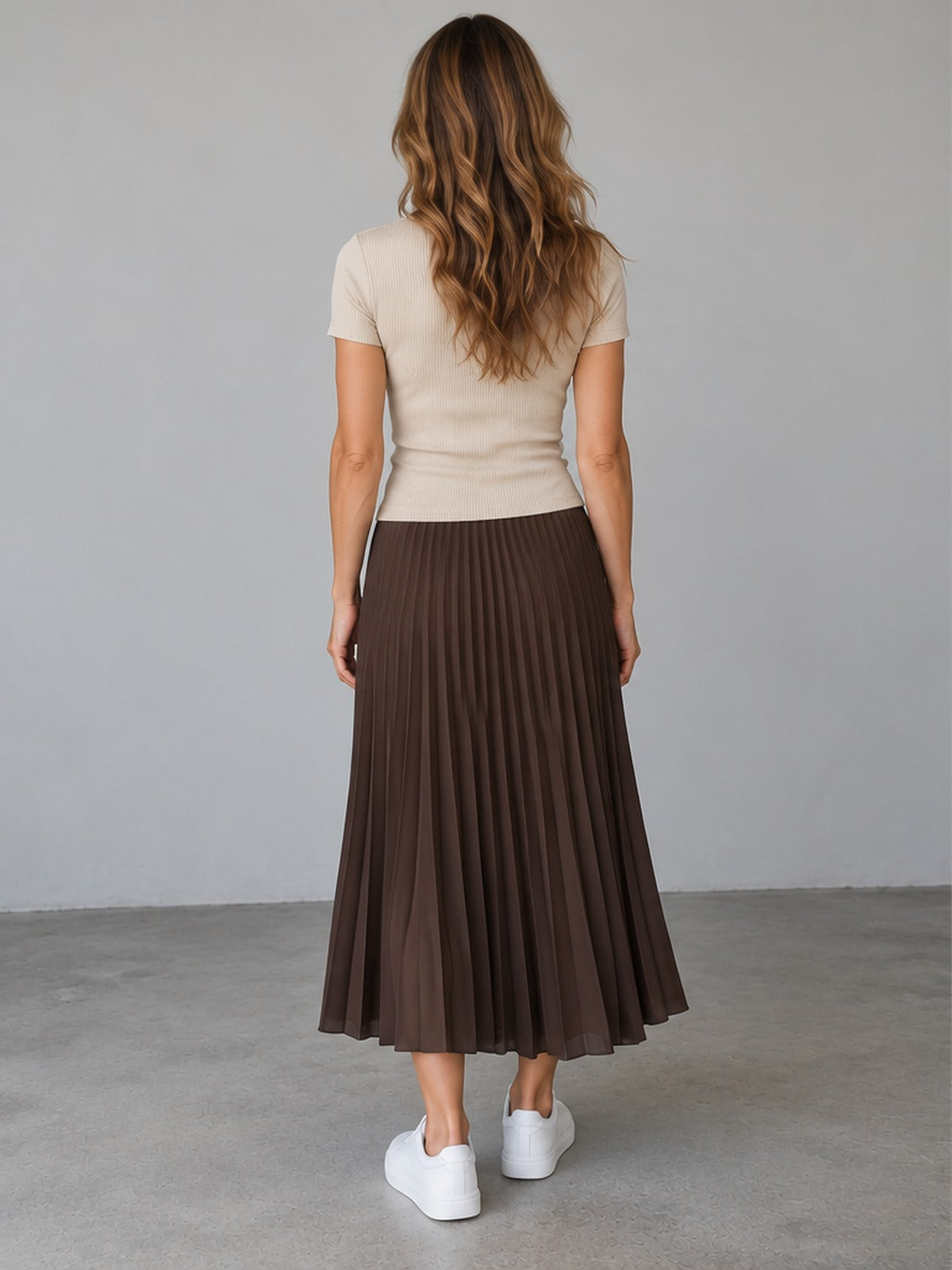 Camiseta Cuello con Botones Canalé - Beige