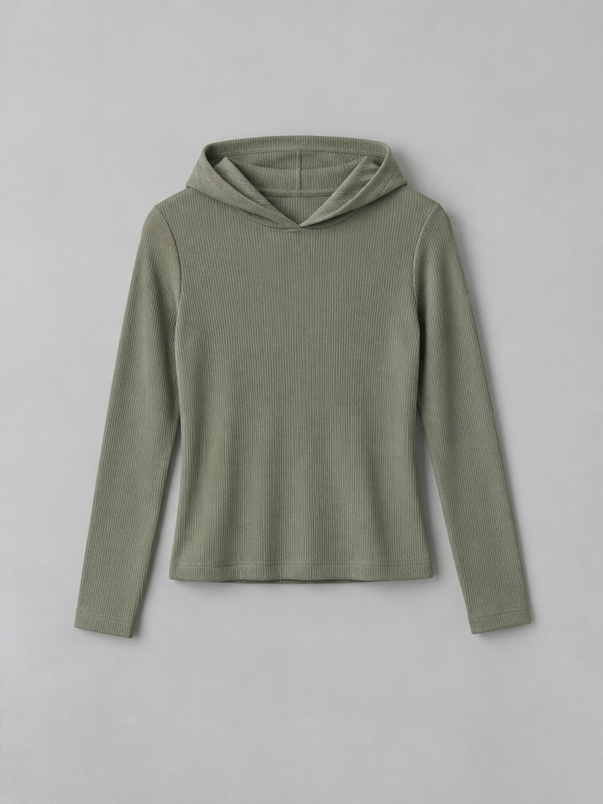 Camiseta Canalé con Capucha - Verde Salvia