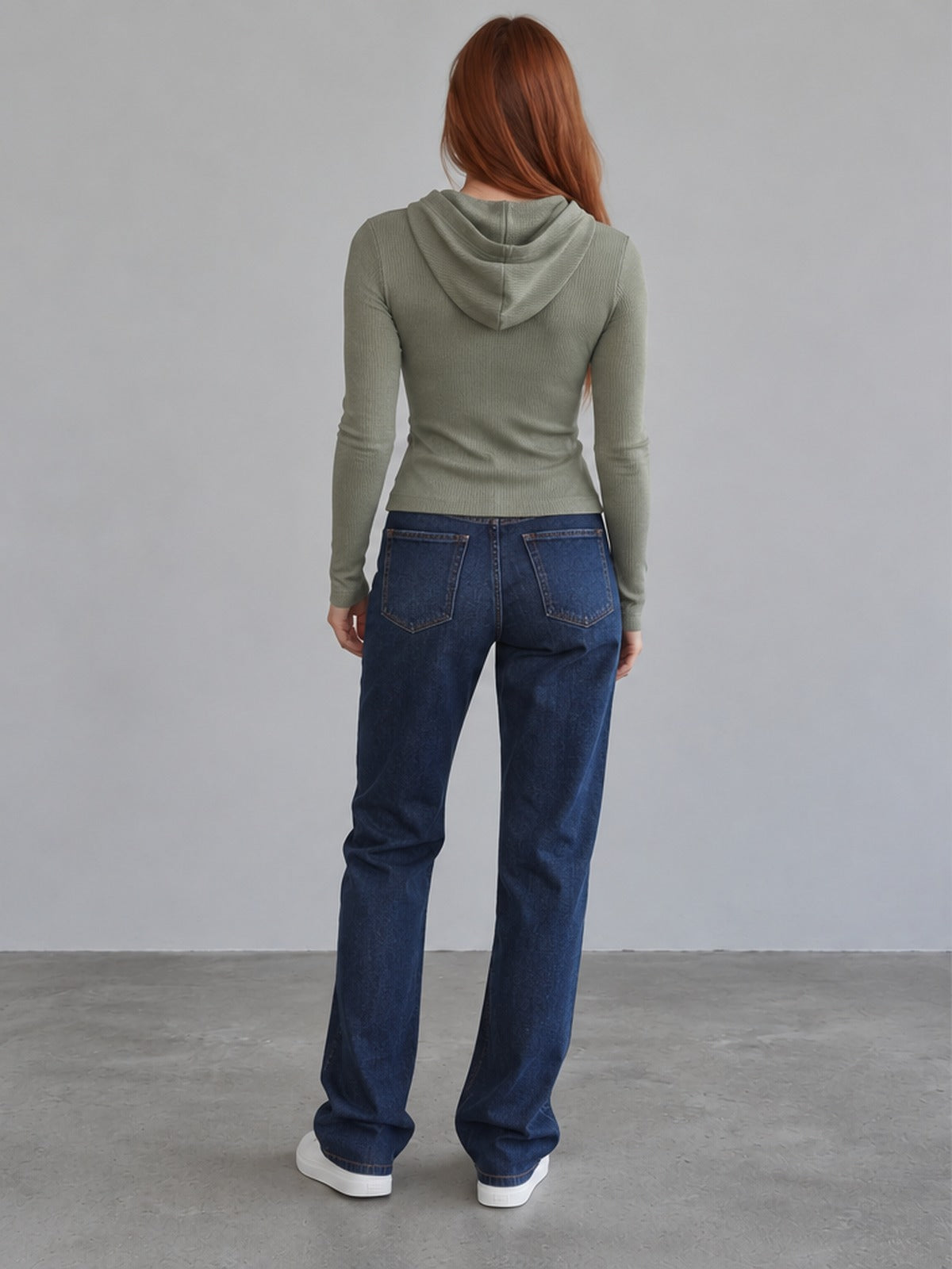 Camiseta Canalé con Capucha - Verde Salvia