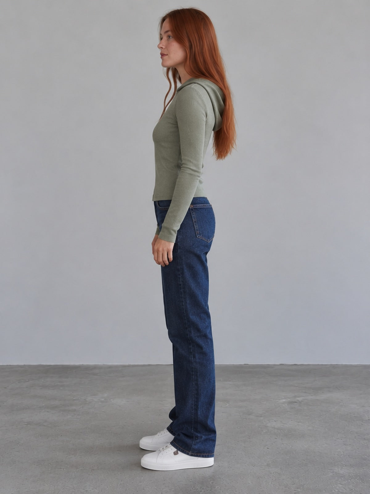 Camiseta Canalé con Capucha - Verde Salvia