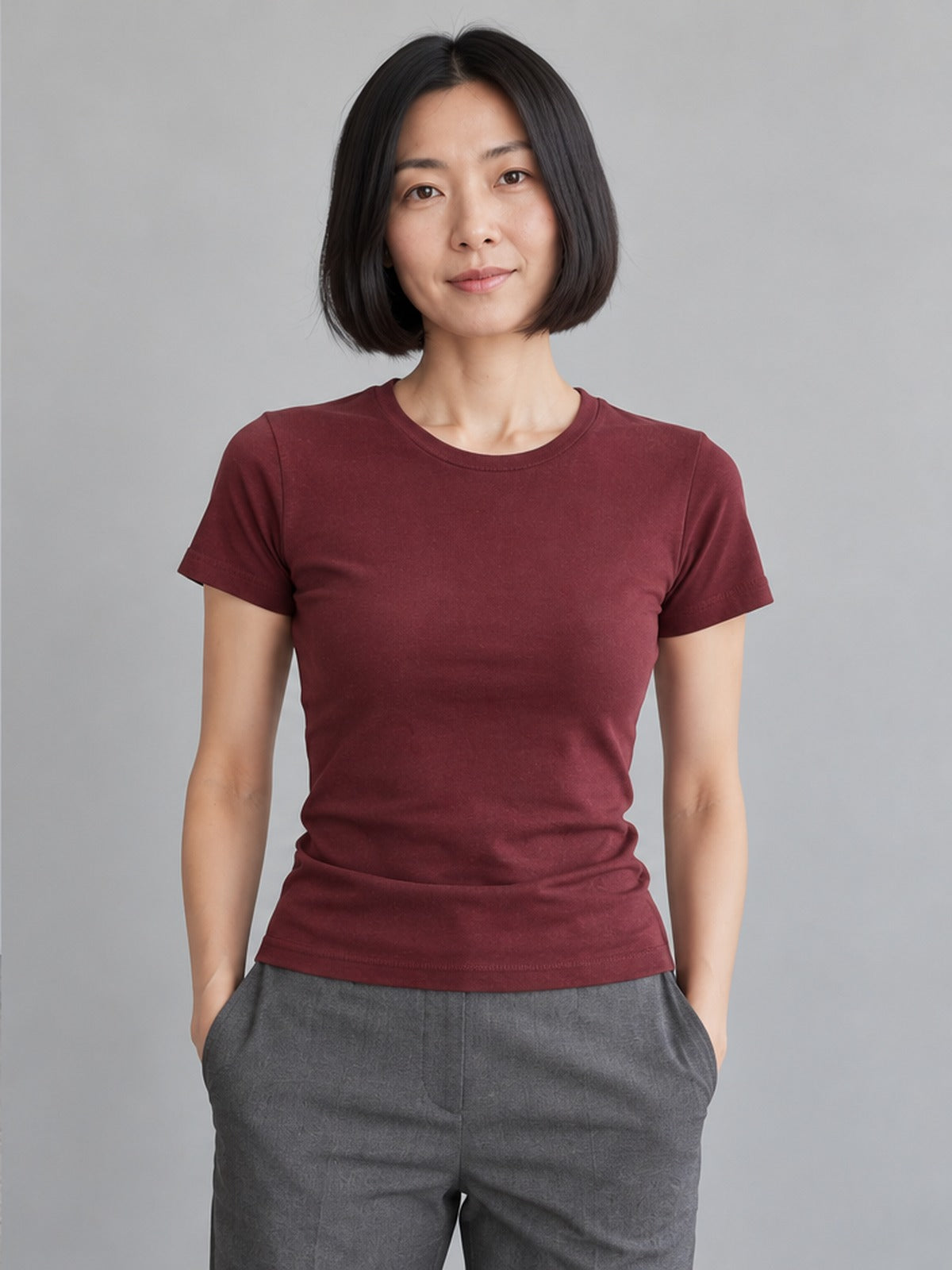 Camiseta Térmica Cuello Redondo - Burdeos