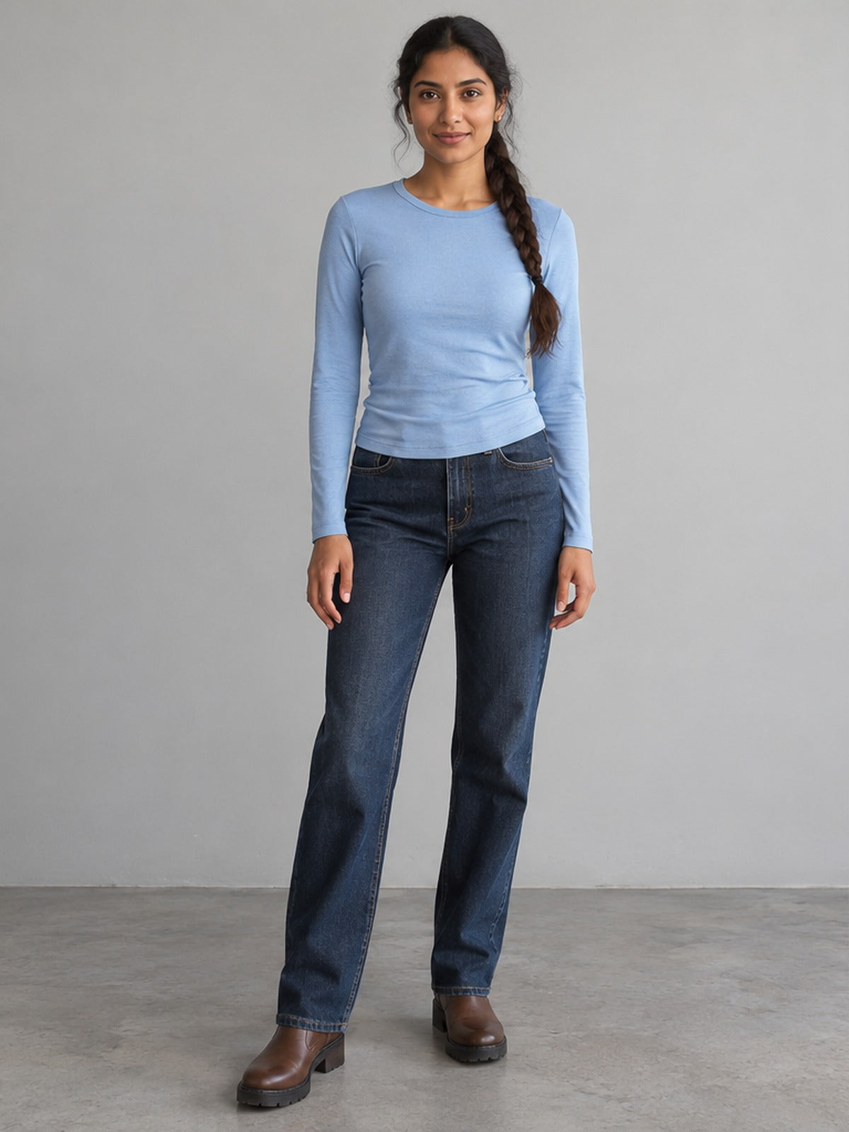 Camiseta Punto Suave - Azul Cielo