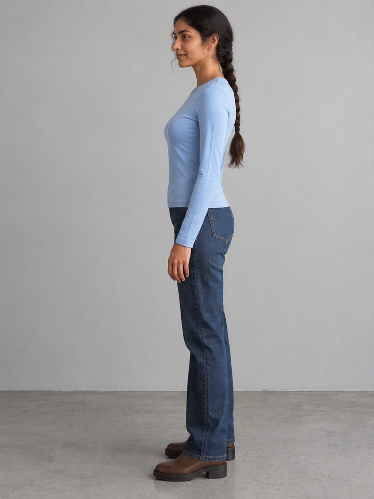 Camiseta Punto Suave - Azul Cielo