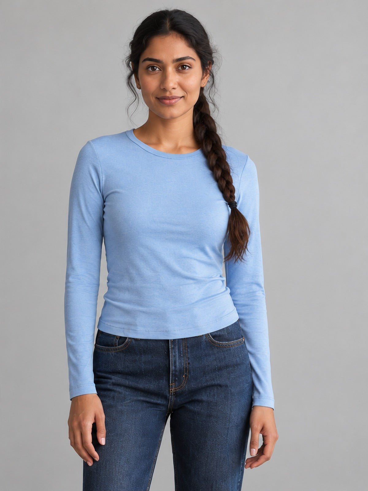 Camiseta Punto Suave - Azul Cielo