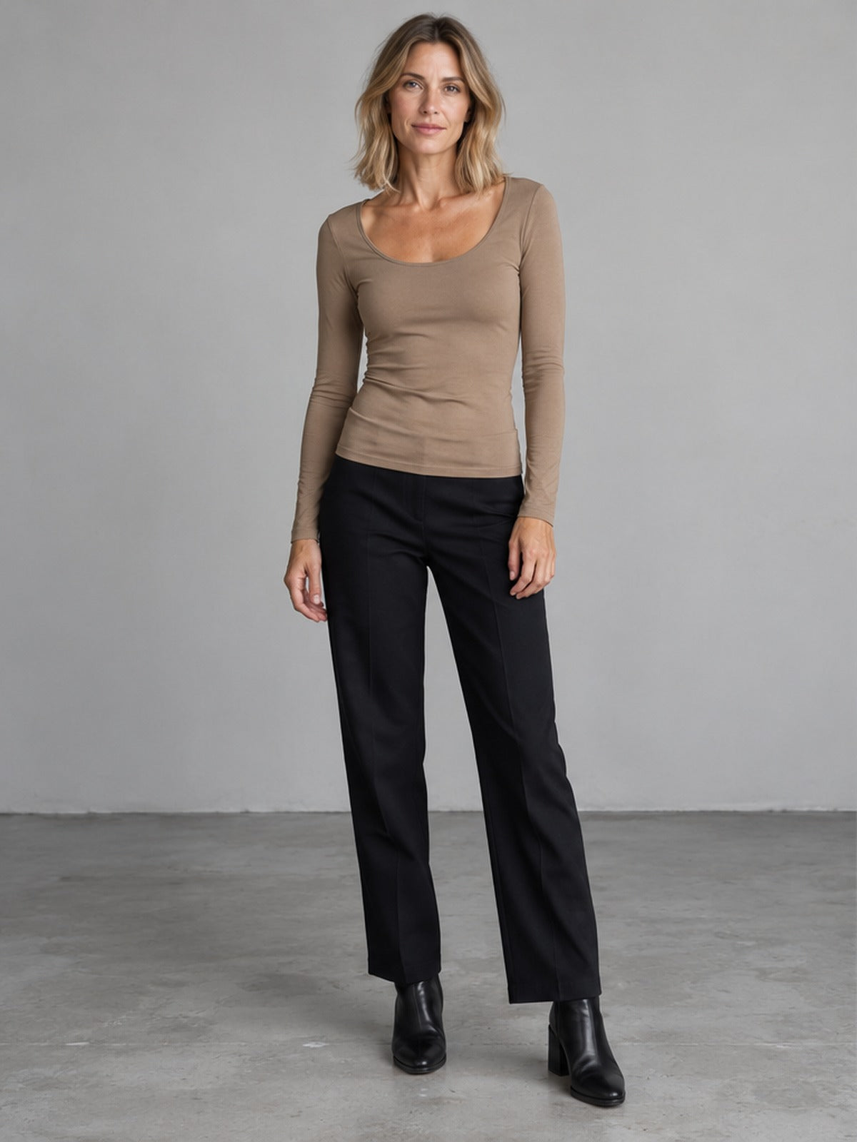 Camiseta Térmica Cuello Amplio - Camel