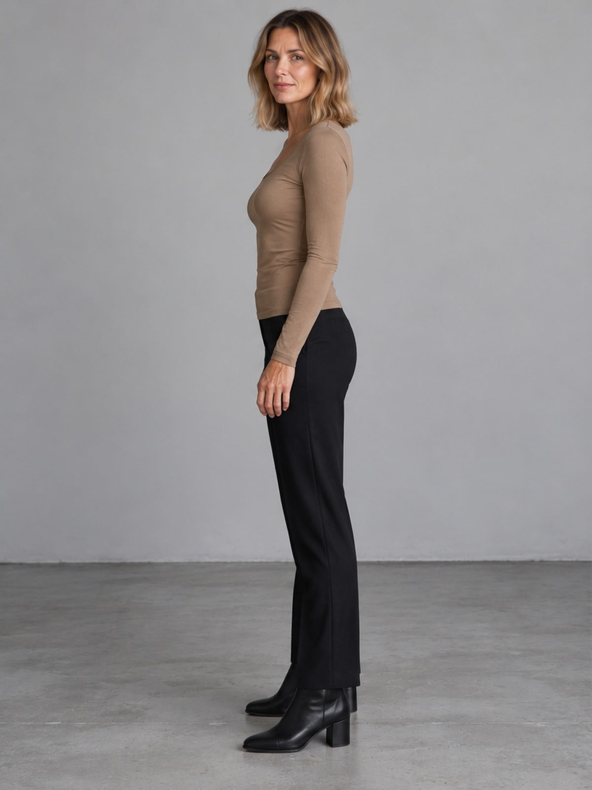 Camiseta Térmica Cuello Amplio - Camel