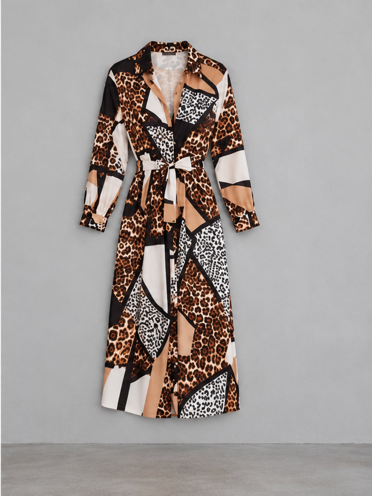 Vestido Camisero Estampado Animal - Multicolor