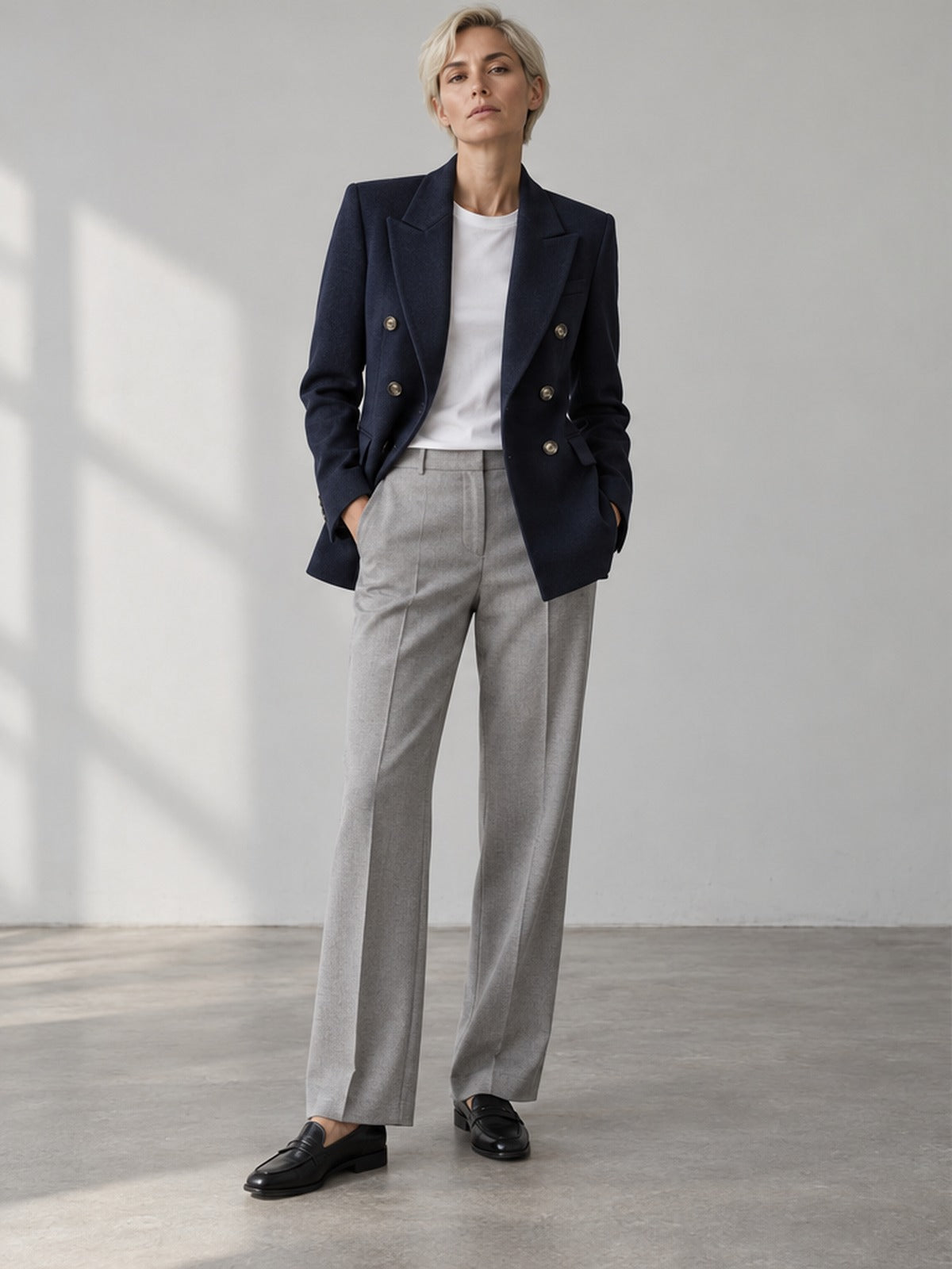 Blazer Esencial Botonadura Cruzada - Azul Marino