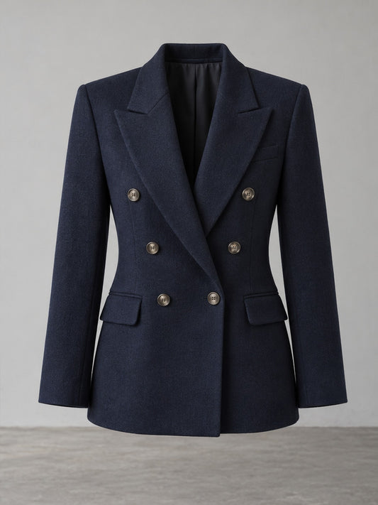 Blazer Esencial Botonadura Cruzada - Azul Marino