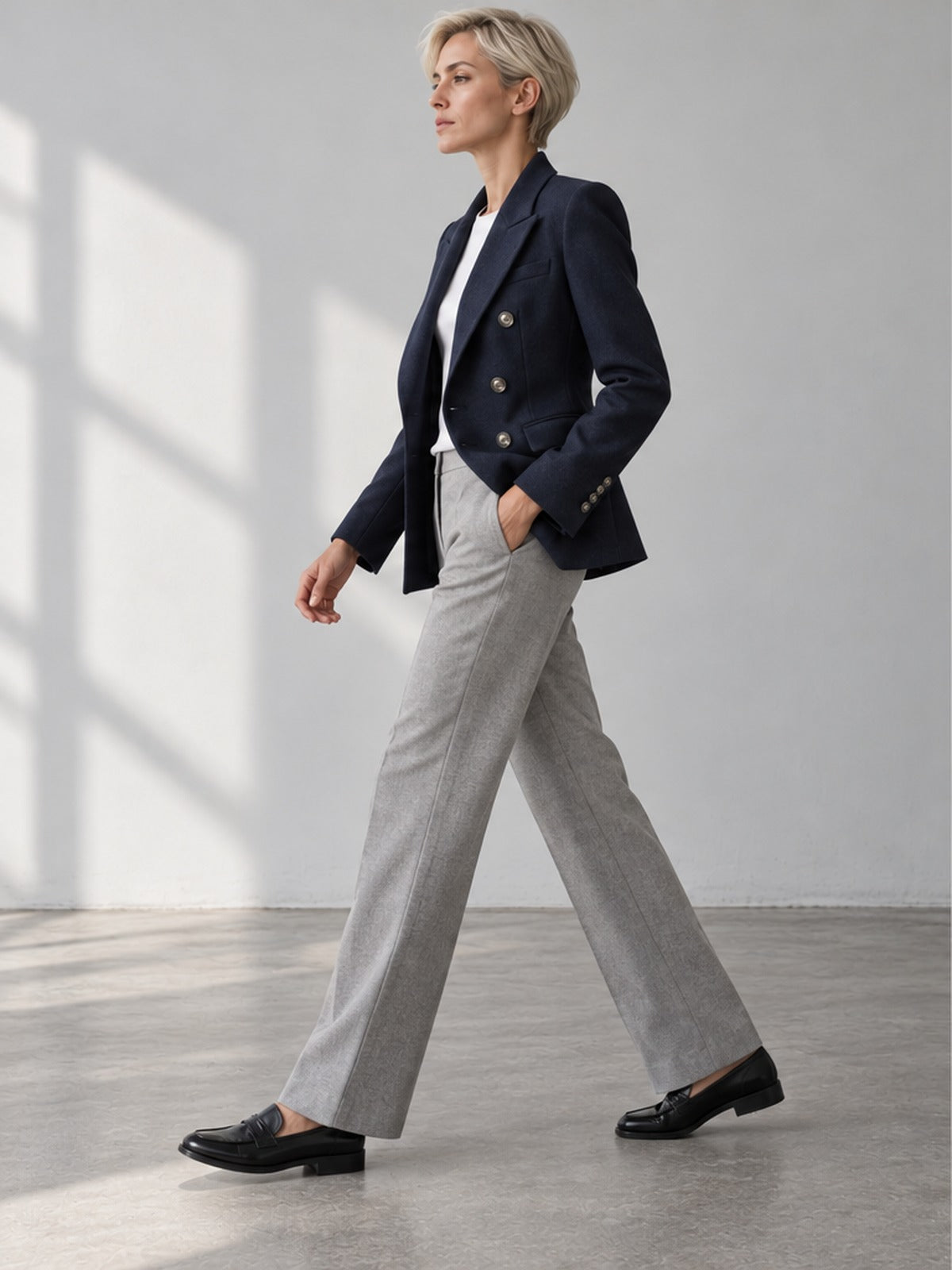 Blazer Esencial Botonadura Cruzada - Azul Marino