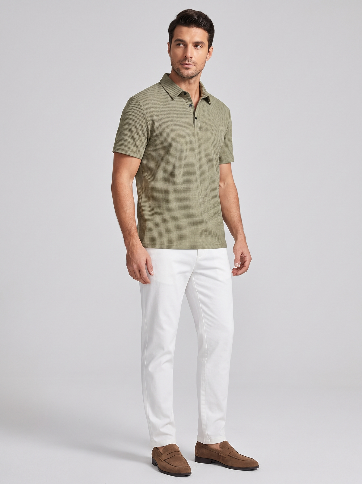 Polo de Punto Texturizado - Caqui