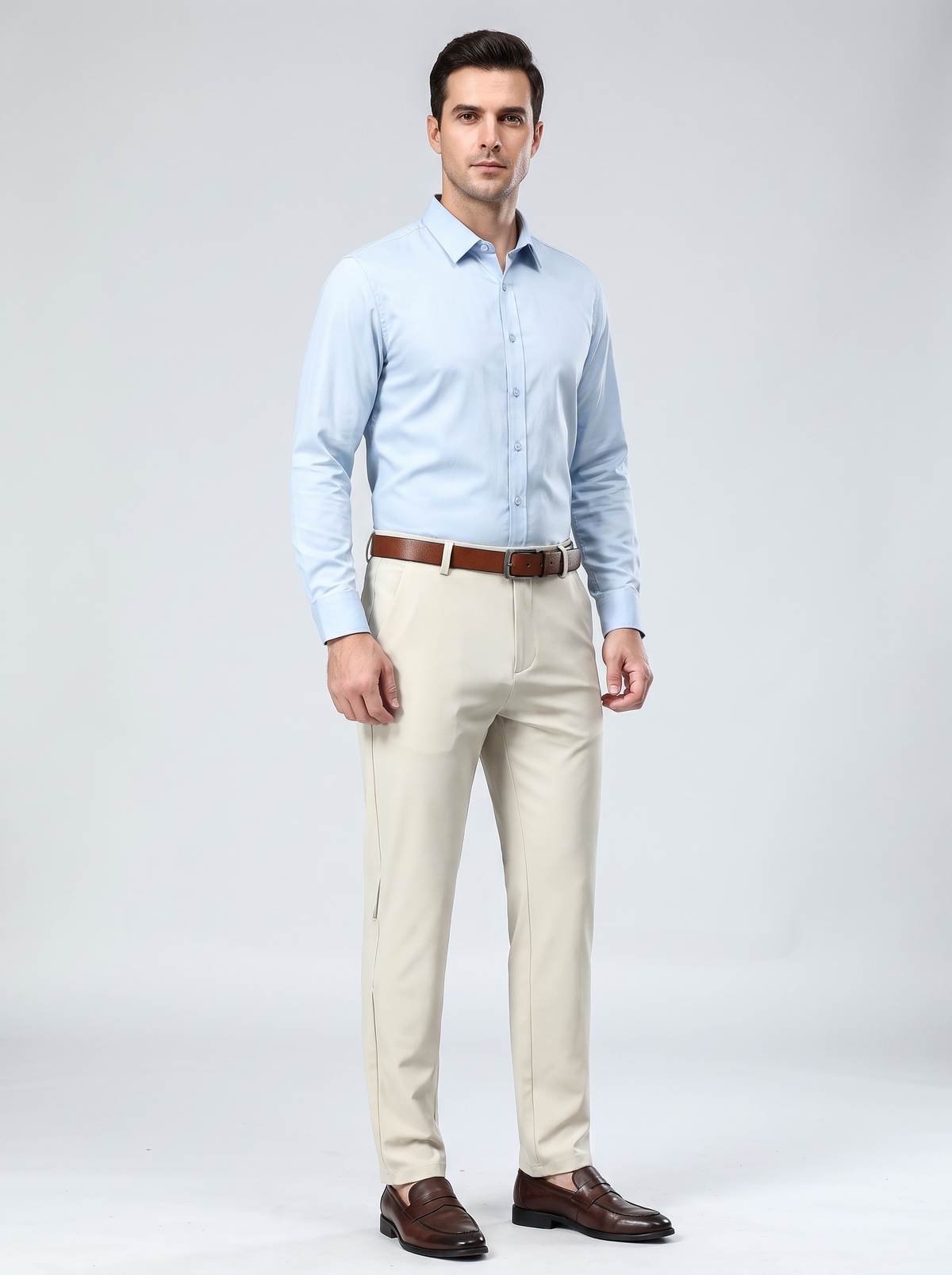 Pantalón de Vestir Flex - Beige Piedra
