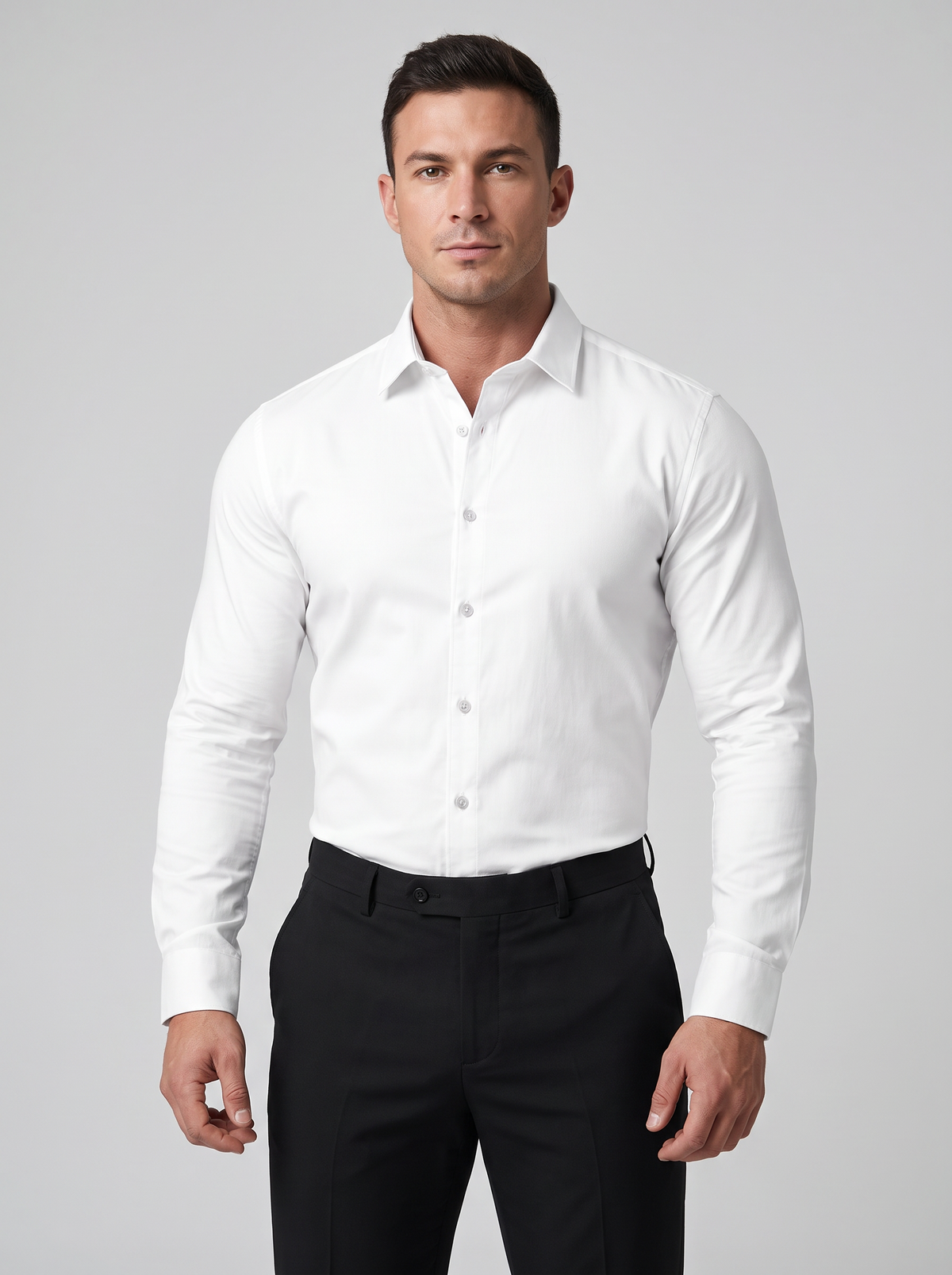 Camisa Stretch Entallada - Blanco
