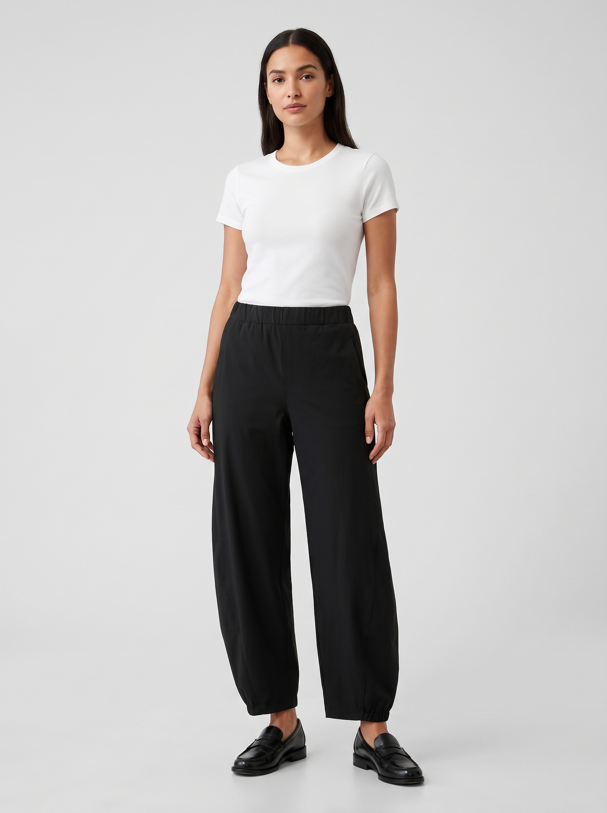Pantalón Barrel de Tiro Medio - Negro