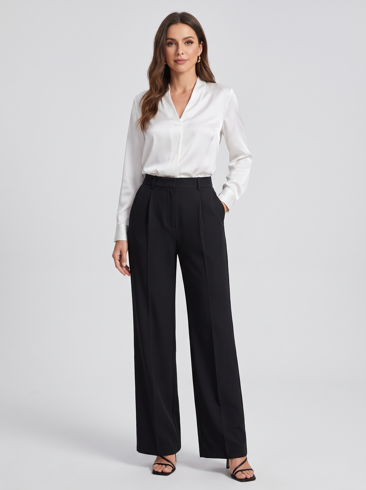 Pantalón Ancho de Oficina - Negro