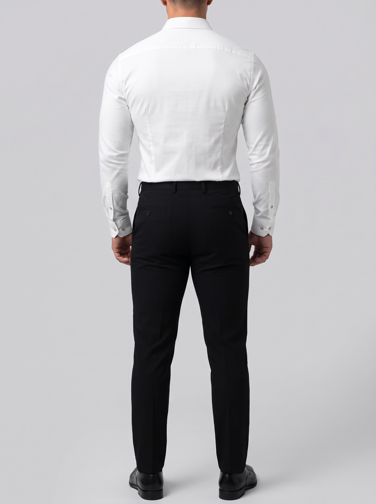 Camisa Stretch Entallada - Blanco - espalda